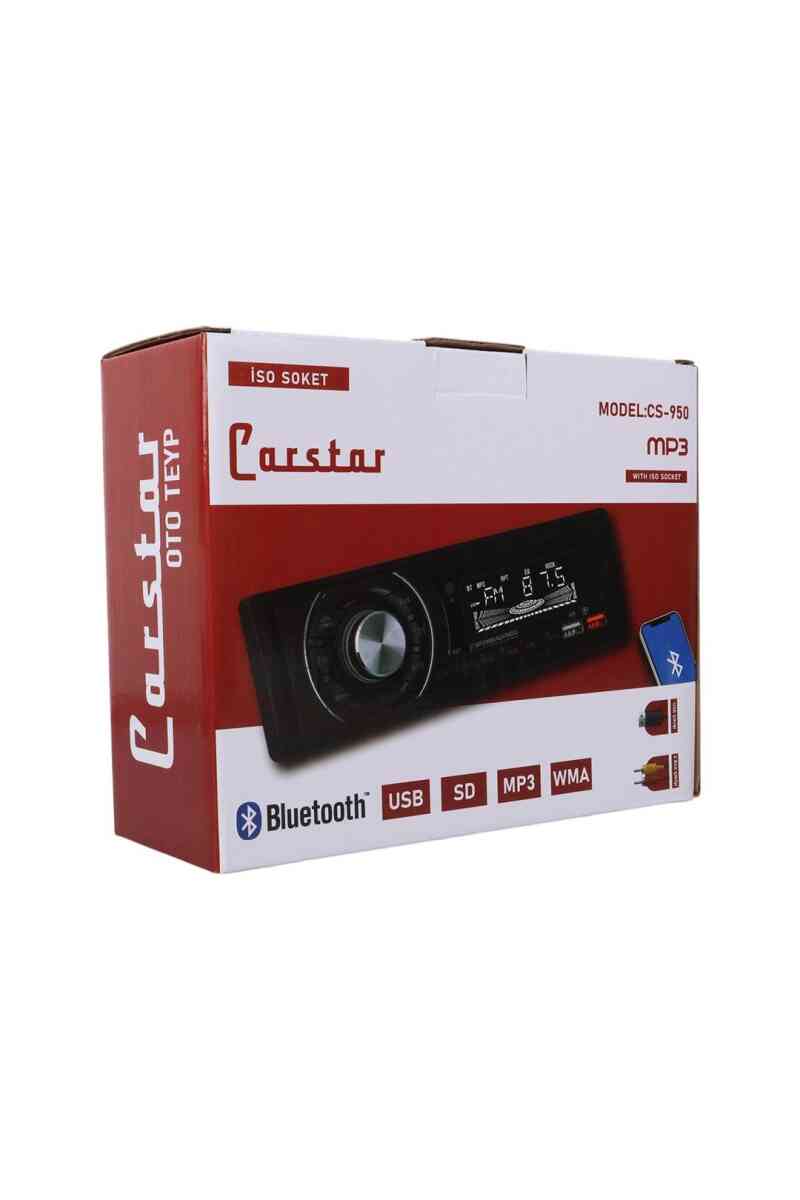 Carstar CS-950 Çift USB/SD/FM/AUX/Bluetooth Kumandalı Oto Teyp 4X60 Watt - Görsel 4