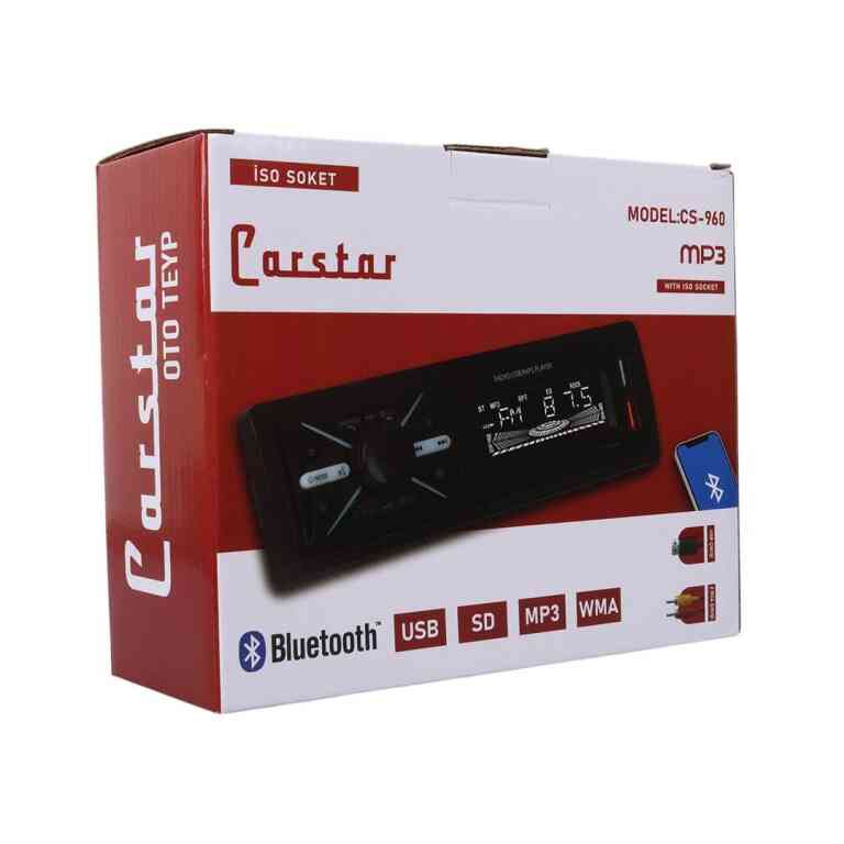 Carstar CS-960 Çift USB/SD/FM/AUX/Bluetooth Kumandalı Oto Teyp 4X60 Watt - Görsel 4