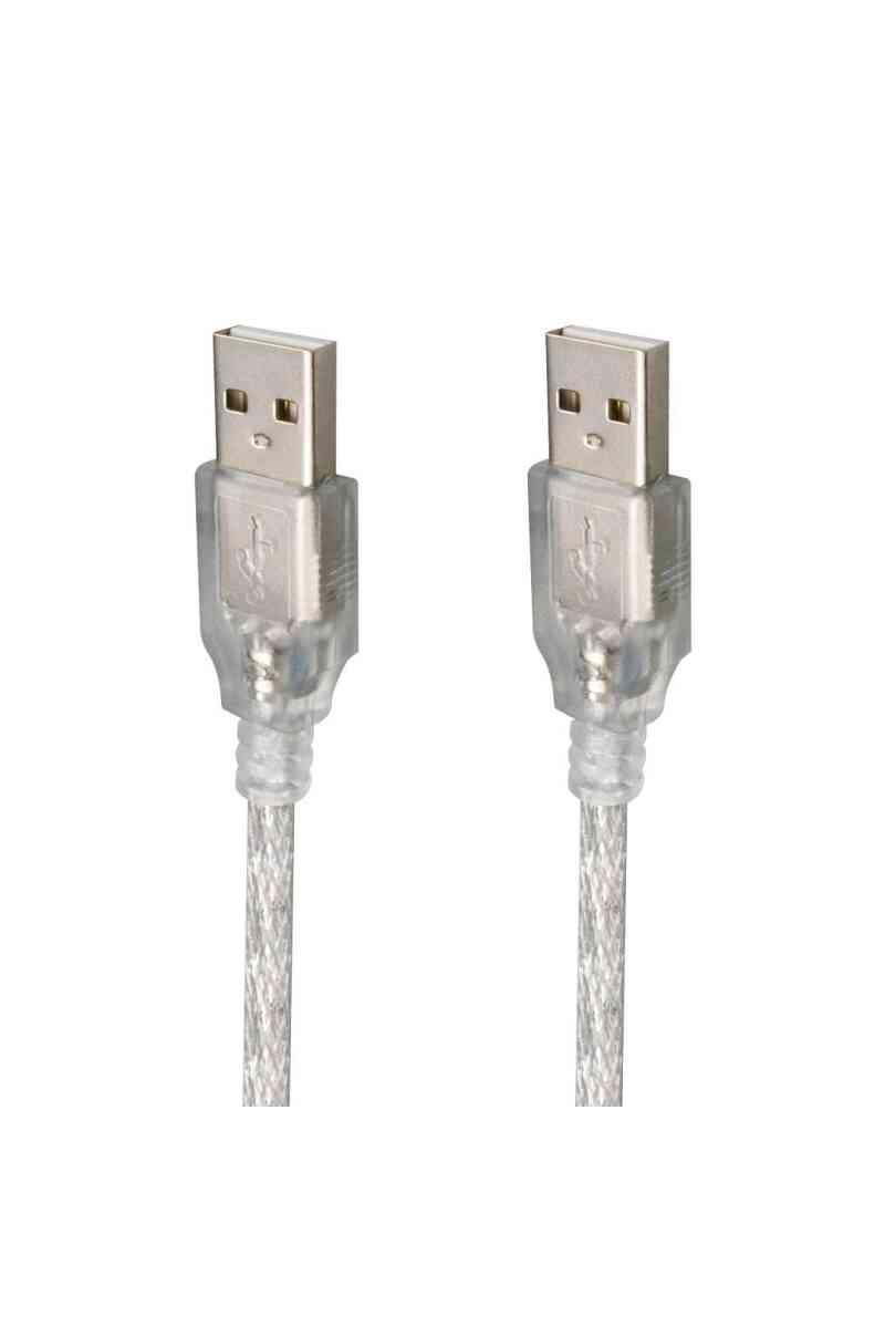 Powermaster 3 Metre Usb Erkek-Erkek Kablo Şeffaf - Görsel 1