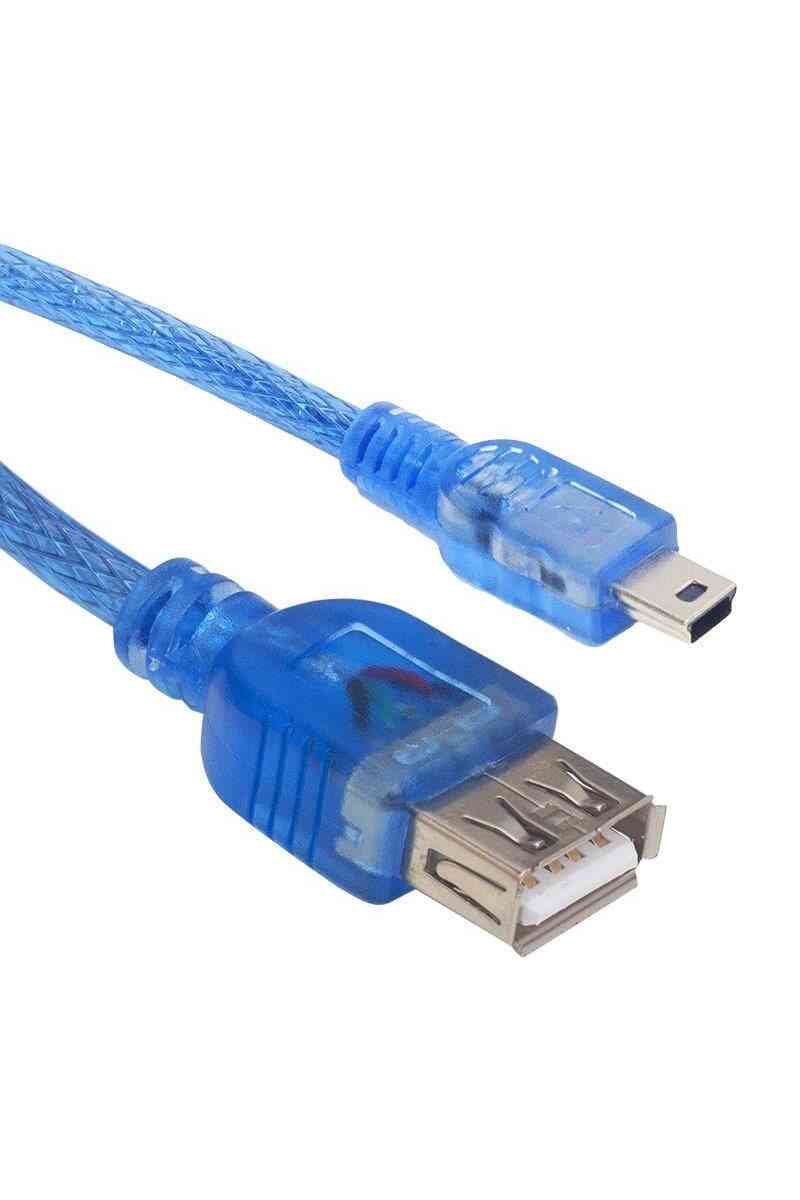 Powermaster Usb 5 Pin Erkek-Usb Dişi 30 Cm Şeffaf iPod Kablosu - Görsel 1