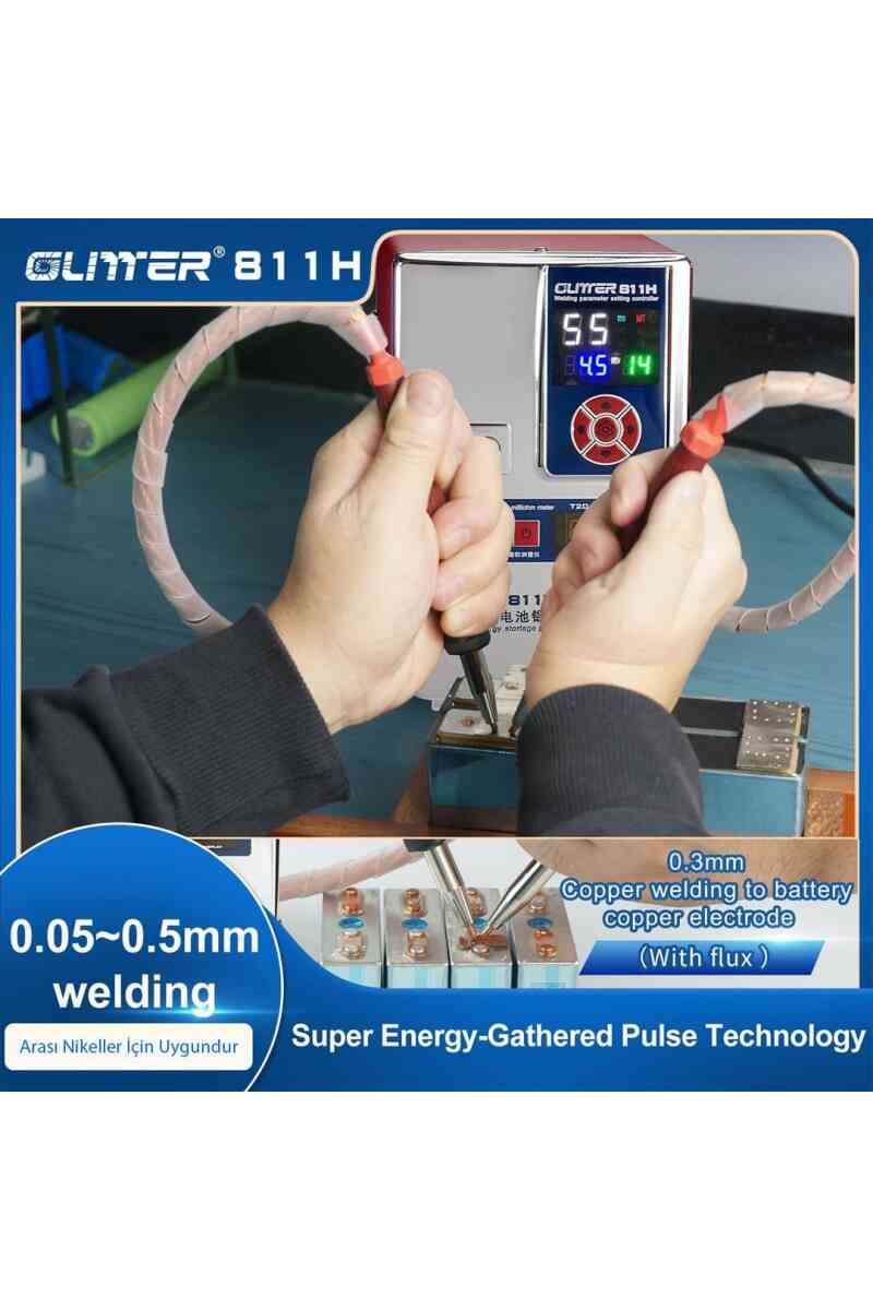 Glitter 811H Şarjlı Pil Profesyonel Bakır - Nikel Punta Kaynak Makinesi 36KW/42KW 7000A - Görsel 5