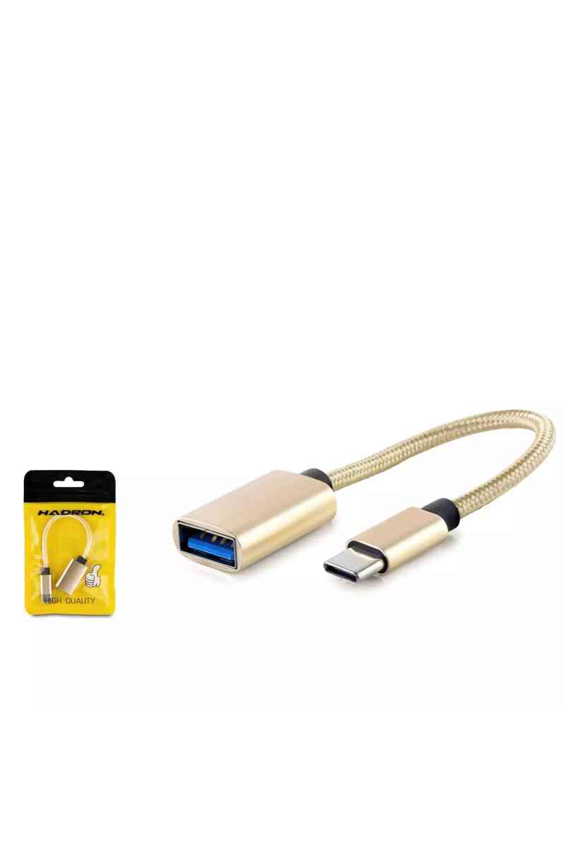 Hadron Hdx1001 Type-c (m) To Usb (f) Kablo Otg Gold - Görsel 1