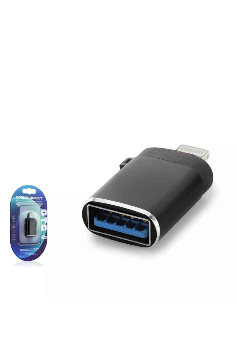 Hadron Hdx1056 Lightning (m) To Usb3.0 (f) Adaptör Otg Si̇yah - Görsel 1