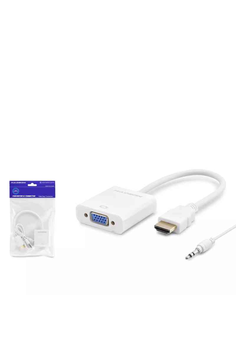 Hadron Hdx2019 Hdmi To Vga(1080p)+ Audio Adaptör Beyaz - Görsel 1