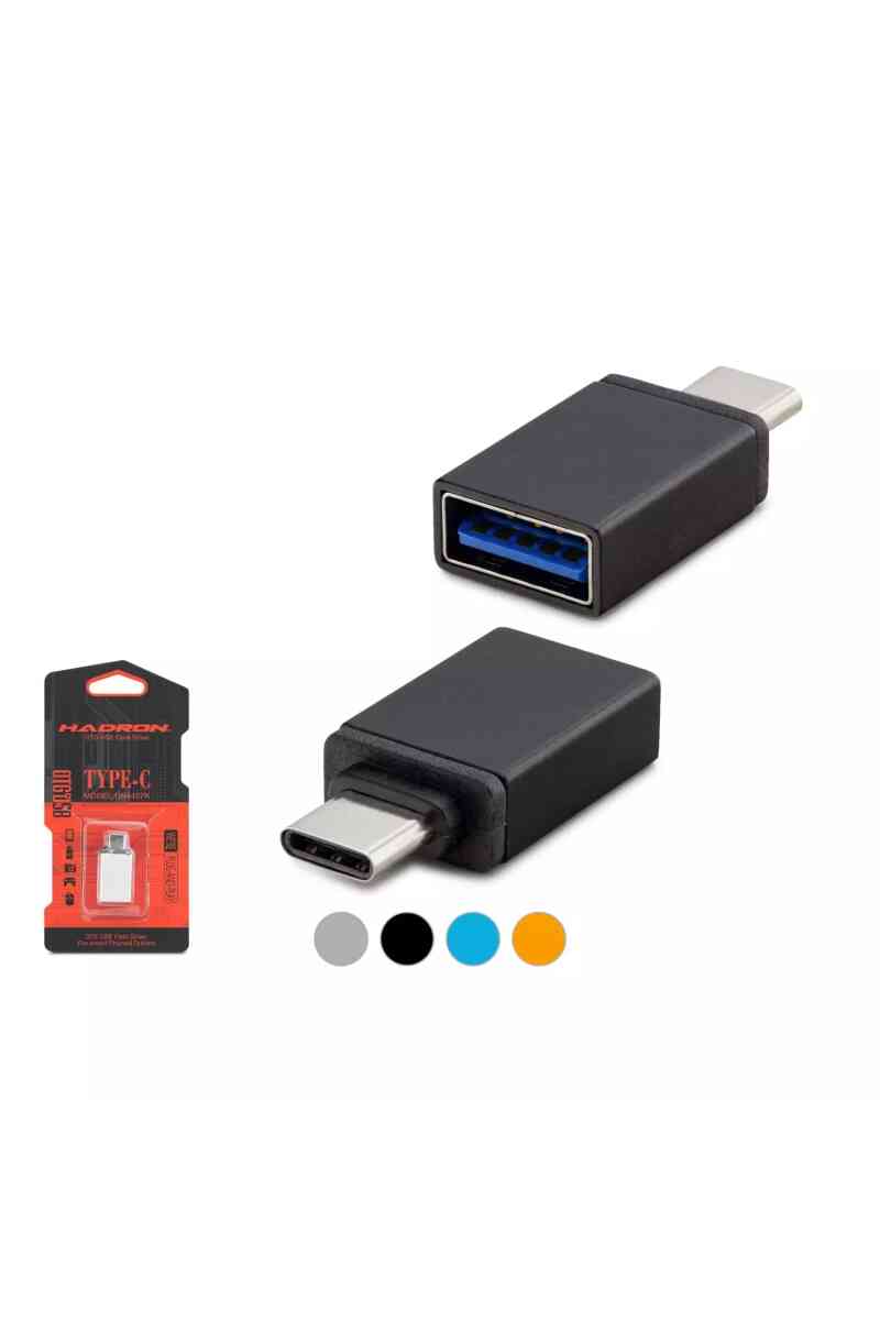 Hadron Hdx5051 Type-c (m) To Usb (f) Adaptör Otg Metal Çok Renkli̇ - Görsel 1