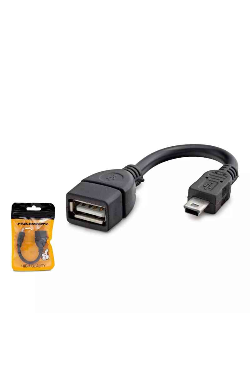 Hadron Hdx7557 Mi̇ni̇ Usb V3/5pin (m) To Usb (f) Adaptör Otg Poşetli̇ Si̇yah - Görsel 1