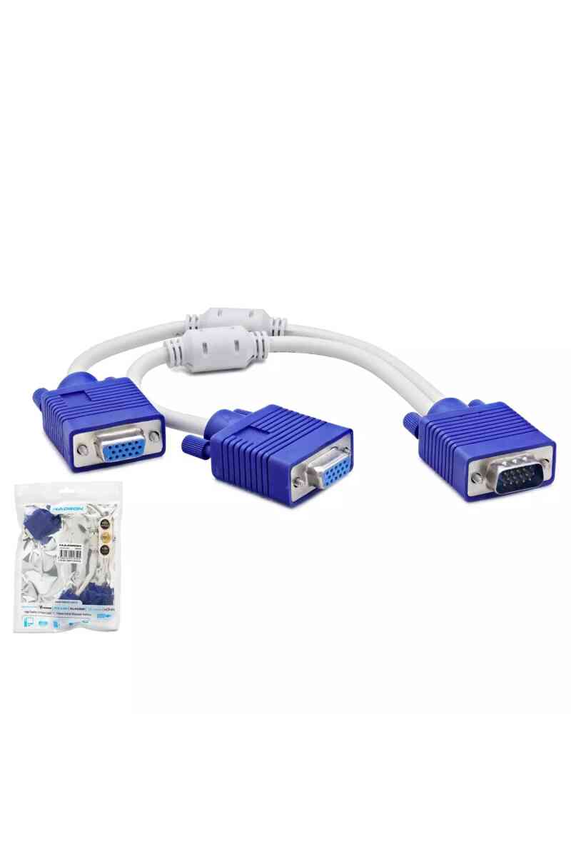 Hadron Hdx7753 Vga (m) To 2*vga (f) Y Kablo 30cm Beyaz - Görsel 1