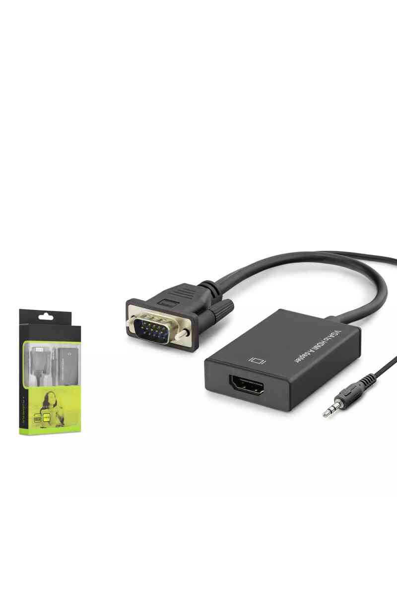Hadron Hdx7794 Vga (m) 1080p To Hdmi (f) + Audio Adaptör Si̇yah - Görsel 1